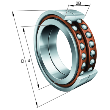 Axial angular contact ball bearing Series: BAX..-F-T-P4S-DBL